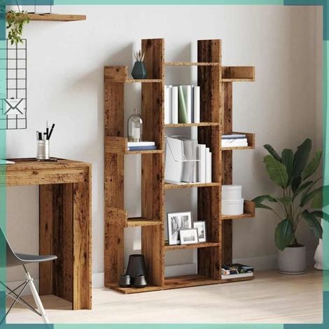 Bibliothèque - 856692 - vieux bois - 86 x 25,5 x 140 cm - bois d'ingénierie (1/5)