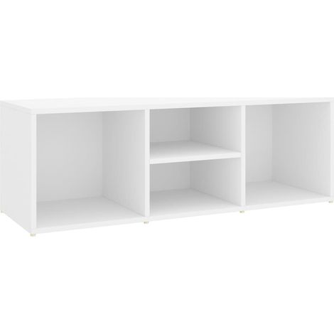 Banc à chaussures bottes commode étagère meuble entrée rangement 105 x 35 x 35 cm aggloméré blanc