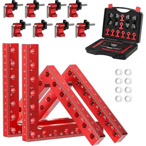 Équerre de positionnement à 90 degrés, pince d'angle 140 mm/5,5 pouces en aluminium multifonctionnelle, serre-joints d'angle droit, serre-joint d'angle pour outils de menuisier pour bricolage (1/5)