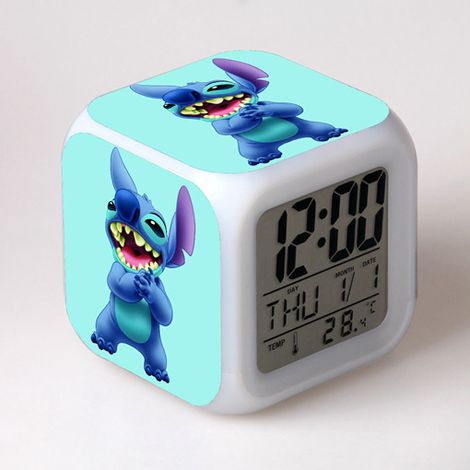 ZOLGINAH Petite Taille 3inch 8 cm,Stitch,Anime, Réveils numériques LED pour beb,Décoration de Chambre pour Les Enfants-16 (1/5)