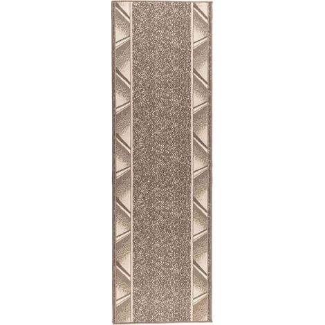 Tapis Couloir FLORNES Tissé Taupe 67 x 150 cm PP 7 mm vidaXL (1/4)