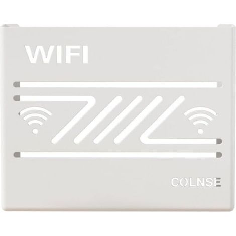 Boîte de rangement murale pour routeur Wi-Fi - Étagère murale décorative - Décoration murale - Multifonction pour routeur - Organisateur de câbles - Blanc-DOU