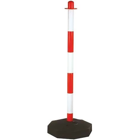 COLONNINA SEGNALETICA BICOLORE CON BASE cm 90 10 PZ