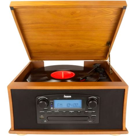 LAUSON IVX23 WOOD / TOCADISCOS CON CD + RADIO FM Y ALTAVOCES
