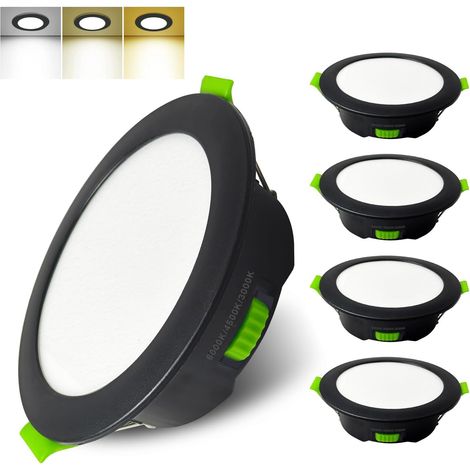 LED 7W Encastré Spot Salle de Bain IP44, Lot de 5 Downlight 3000K 600LM puces de haute qualité Aluminium Moulé Sous Pression, Découpe 88mm (1/5)