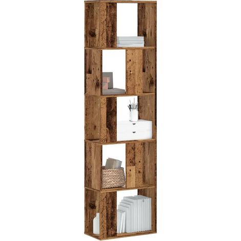 vidaXL Bookcase 5-Tier Old Wood 45x23,5x162,5 cm Engineered Wood