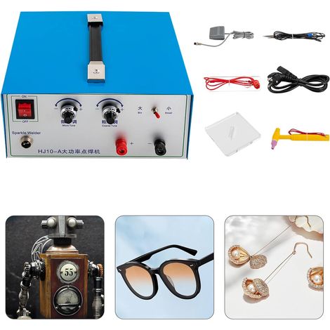 Pulse Spot Welder Poste de soudage par points Doré/argenté 100 A 500 W pour souder or, or carat, argent et fer (1/5)