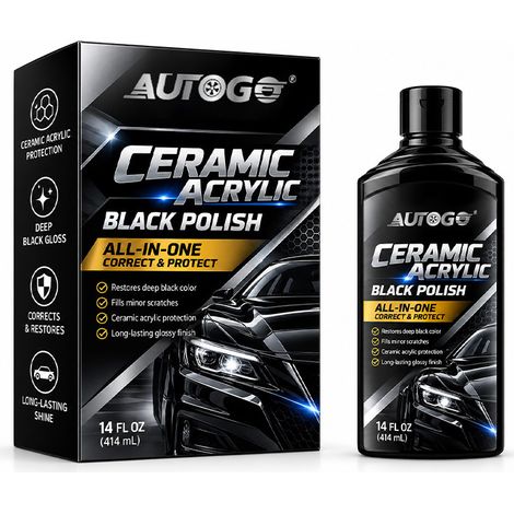 AUTOGO ceramic-acrylic polishing paste black with fine abrasive particles improves surface finish and provides long-lasting protection. (1/5)