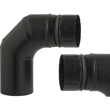 Codo para estufas de pellet 90° Ø10 cm – esmaltado porcelana negra mate – A.L.A.