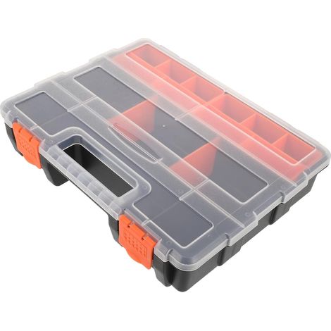 Boîte De Rangement pour Outils Et Vis, Organisateur De Petites Pièces Plastique Transparent, Compartiments Multiples, Portable pour Atelier, Bricolage Et Rangement Quotidien (1/5)