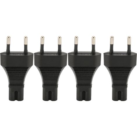4 prises UE 2 fentes vers IEC320 C7 adaptateur secteur, connecteur européen vers C7, pour ordinateur portable imprimante, 100-250V, lot de 4 (1/5)