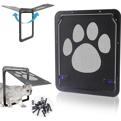 Porte battante pour animaux - Porte battante pour chiens et chats 24 x 29 cm - Moustiquaire facile à installer - Porte-fenêtre (1/5)