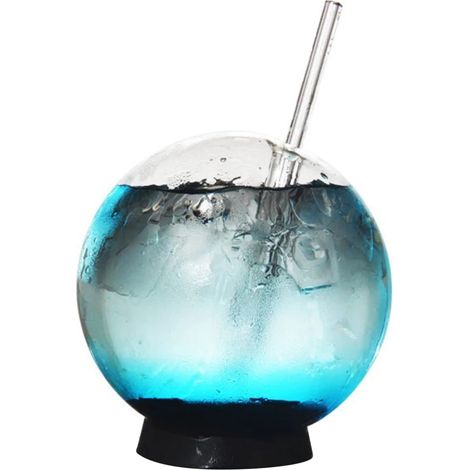 Cocktail Glass - Spherical Crystal Ball Shape - 13.5 Oz - For Whiskey Rum Vodka And Molecular Mixology - 2 Pieces (1/4)