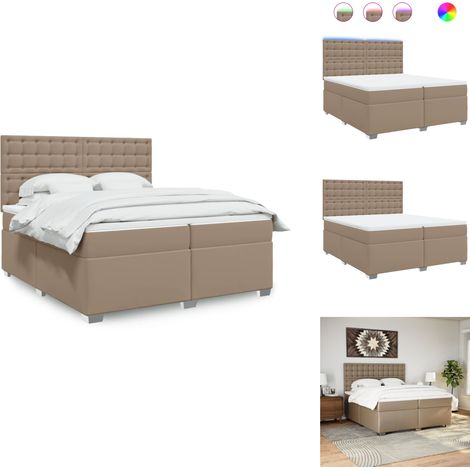 Sommier à lattes de lit avec matelas Cappuccino 200x200 cm - Sommier À Lattes De Lit - Sommiers À Lattes De Lit - Lit - Meuble De Chambre À Coucher (1/5)