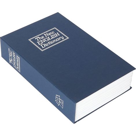 Coffre-fort pour livres,boîte secrète pour dictionnaire avec serrure à combinaison,coffre-fort caché pour livres (dictionnaire bleu)