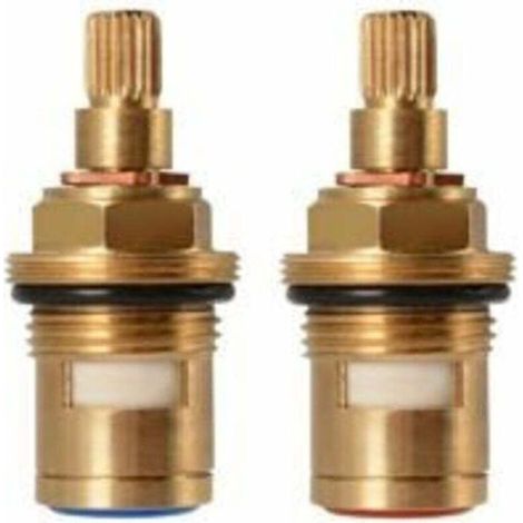 Paire De Cartouches Céramiques Universelles, XU, Remplacement Pour Robinet, 1/2" Quart De Tour 20 Crans x 50mm - KZQ (1/4)