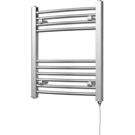 Zennor - Chrome Electric Towel Rail H600mm x W500mm Curved 200w Standard (1/3)