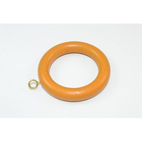 Lot de 20 anneaux de rideau en bois pour tringle à rideaux avec œillet à vis Marron moyen 45 mm