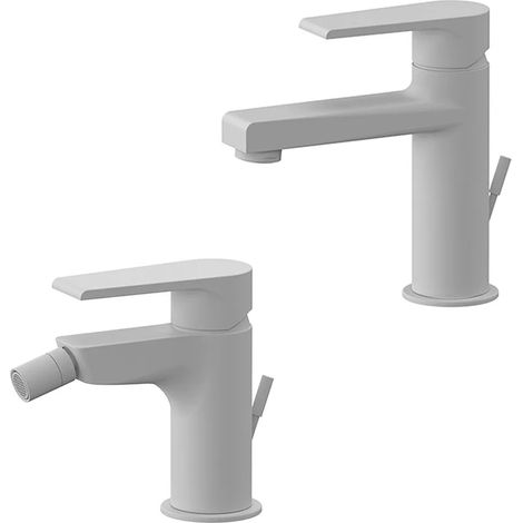 Set miscelatori lavabo e bidet bianco opaco Mariani Artic scarico incluso (1/5)