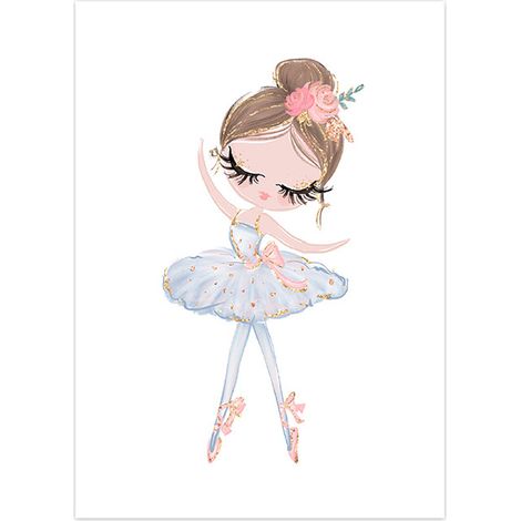 Affiche Sur Toile - Princesse Ballet Licorne Cygne - Décoration Murale Chambre Enfant - 1 Pièce (1/5)