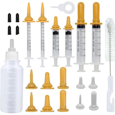 Unweaned Kitten Feeding Bottle, Kitten Feeding Bottles for Pets with Syringe and Bottle for Kittens and Puppies, Squirrel, Rabbit and Other Pets Newborns 18pcs (1/5)