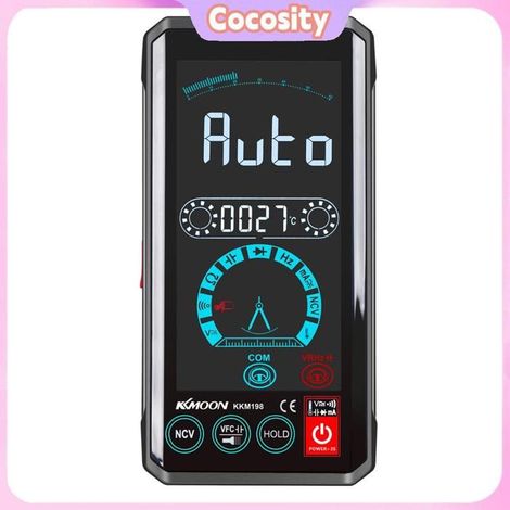 Cocosity mesure TRMS NCV KKmoon KKM198 Multimètre numérique intelligent à écran tactile couleur de 4,4 pouces moto multimetre Noir (1/5)