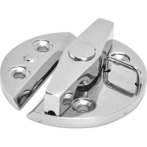 Loquet tournant battant marine coffre bateau inox 316 plateau rond 58mm charnière 1 gauche 1 droite 4 vis (1/5)