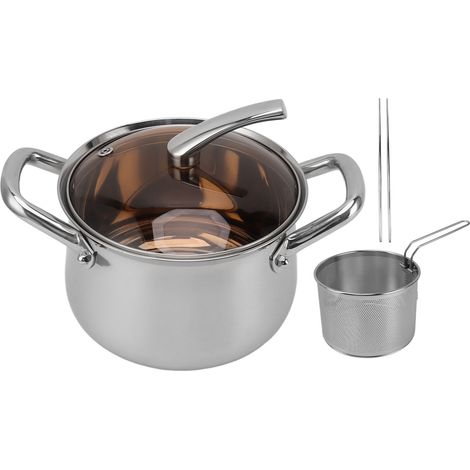 Marmite polyvalente 20 cm en inox 304 avec couvercle en verre (1/5)