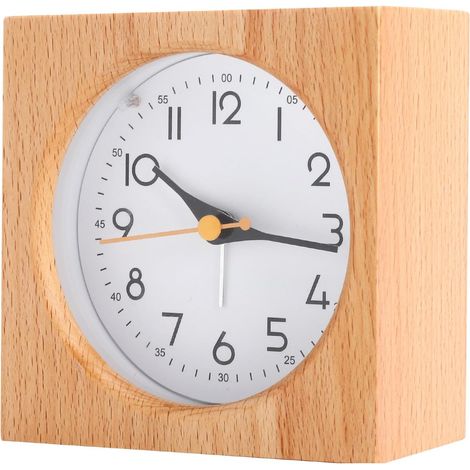 Réveil Analogique Silencieux réveil en Bois Fonction Snooze et Veilleuse, RéVeil Matin à Piles, Silencieux sans Tic Tac, Naturel pour Chambre à Coucher, Maison et Voyage (1/5)