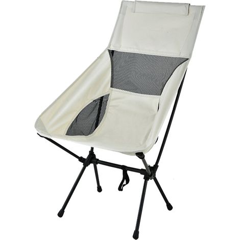 Chaise de camping - Chaise de plage - Chaise de pêche pliante - Chaise de camping multifonctionnelle - Chaise de camping légère - Tissu Oxford - Blanche (1/5)