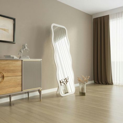 Miroir plein pied blanc - cadre vague 160 cm CODY (1/5)