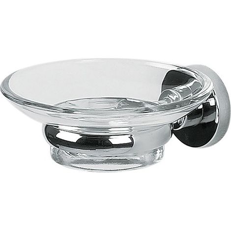Porte savon à fixer Verre & Acier Chromé ATLANTIC Transparent Spirella (1/2)
