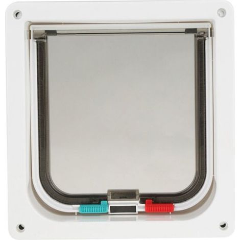 Porte verrouillable pour chien Porte verrouillable à 4 voies pour chat et petit chien, pour soins des animalerie plumeuse (1/5)