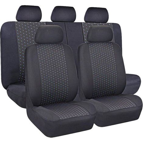 COPRISEDILE 'GOLDEN BLU' set da 9 pezzi - 4 sedili + 5 poggitesta