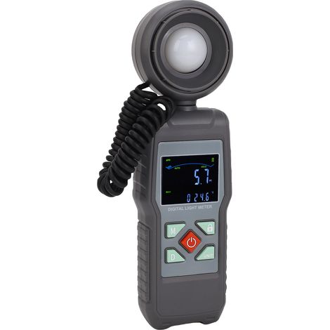 Exposimètre numérique 200 000 LX avec écran LCD et capteur orientable à 360 degrés pour la mesure de la température et de l'éclairement (1/5)