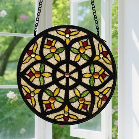 Capteur de soleil en vitrail - décoration spirituelle 15cm (1/4)