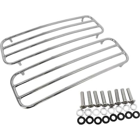 paire de garnitures chromées pour rails supérieurs de sacoches rigides de moto (1/5)