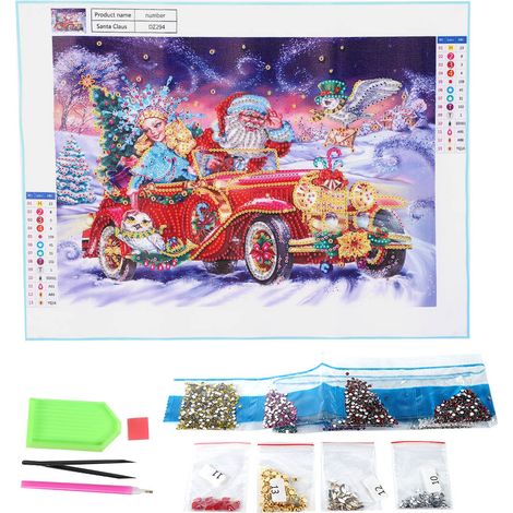 Kit de décoration murale DIY Noël Diamant Peinture Rhinestones DZ294 30x40cm (1/5)