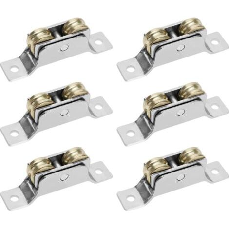 6PCS Doubles Rouleaux Porte Coulissante Fenêtre Roue Porte Fenêtre Double Roulement de Roue Roue pour Portails Coulissants Roulements de Fenêtre Coulissante (1/5)