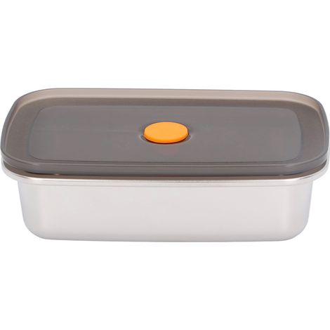 Boîtes de conservation hermétiques en acier inoxydable 304 et PP empilables 600ml 19x11.6x5.3cm pour repas et restes (1/5)