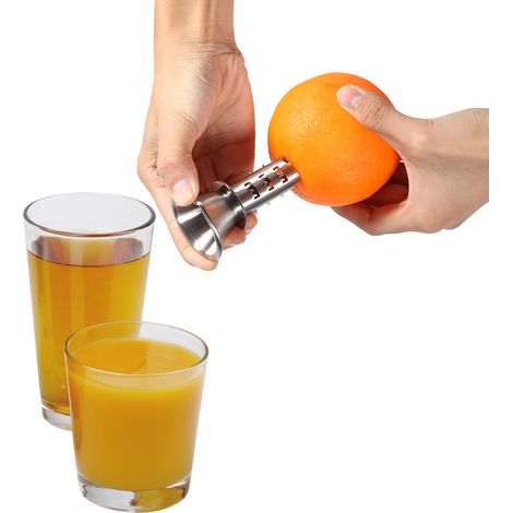 Praktische manuelle Zitruspresse aus Edelstahl für Orangen, Zitronen und Limetten, Küchenhelfer (1/5)
