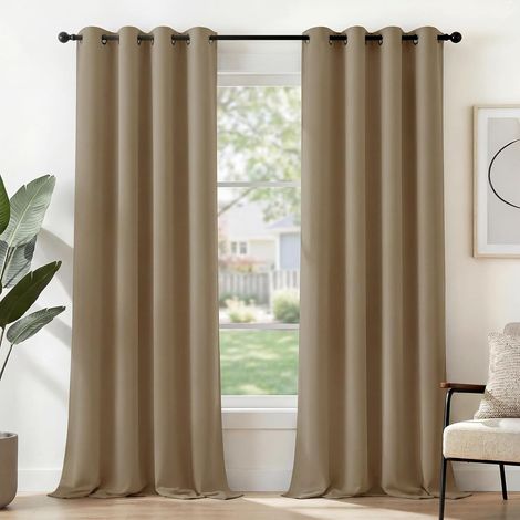 2 Pièces Rideau, 135x240 CM, Occultant 75-85%, Thermique, Polyester 230g/m², Chambre Salon