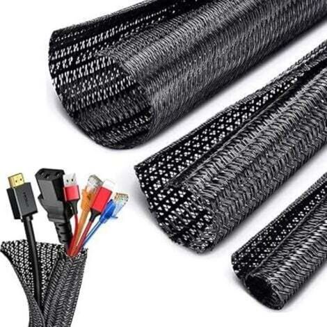 [NEVER USED] Meter Flexible Adjustable Computer Cable Sleeve Φ13-14mm, Cable Management, Split Braided PET Cable Organizer, Cable Cover Protection for Car/TV/Computer Cables, Organizer
