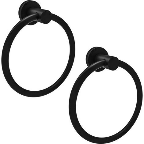 Porte-Serviettes - Acier Inoxydable 304 - Rotation 180° - Noir Mat - Lot de 2 (1/5)