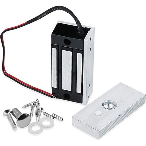 Cerradura electromagnética de 60 kg/132 lbs con control de acceso, cerradura electrónica magnética DC12V a prueba de fallos NC (1/4)