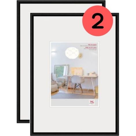 walther design nera 40 x 60 cm con vetro artistico confezione doppia, cornice in plastica New Lifestyle KVX460BD (1/5)