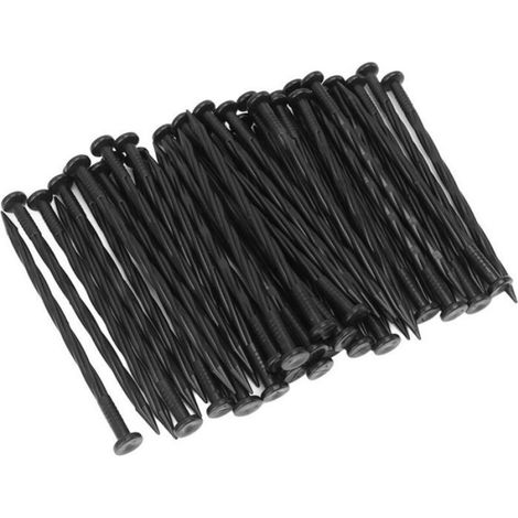 Lot de 50 piquets de bordure en nylon spiralé pour ancrage paysager, pour pavés, barrières anti-mauvaises herbes, tentes (1/5)