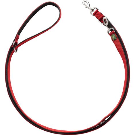 Guinzaglio da passeggio regolabile Neopren 25/200Nylon rosso/Neopren nero (1/2)