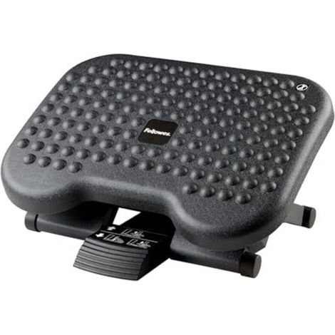 Poggiapiedi ergonomico con base antiscivolo - Poggiapiedi da scrivania - Poggiapiedi per ufficio e casa - Nero (1/5)