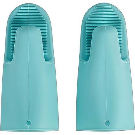 Guanti da forno in silicone spessi e resistenti al calore, con suola antiscivolo, per proteggersi dalle alte temperature durante la cottura in cucina. (1/2)